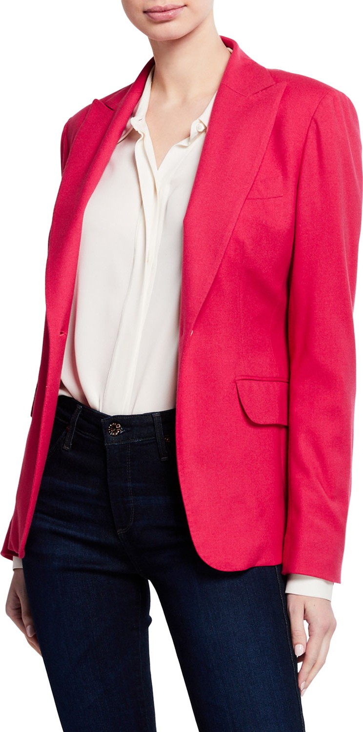Kiton Cashmere Button-Front Blazer