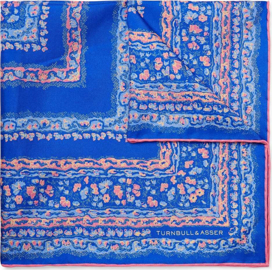 Turnbull & Asser Floral-Print Silk-Twill Pocket Square