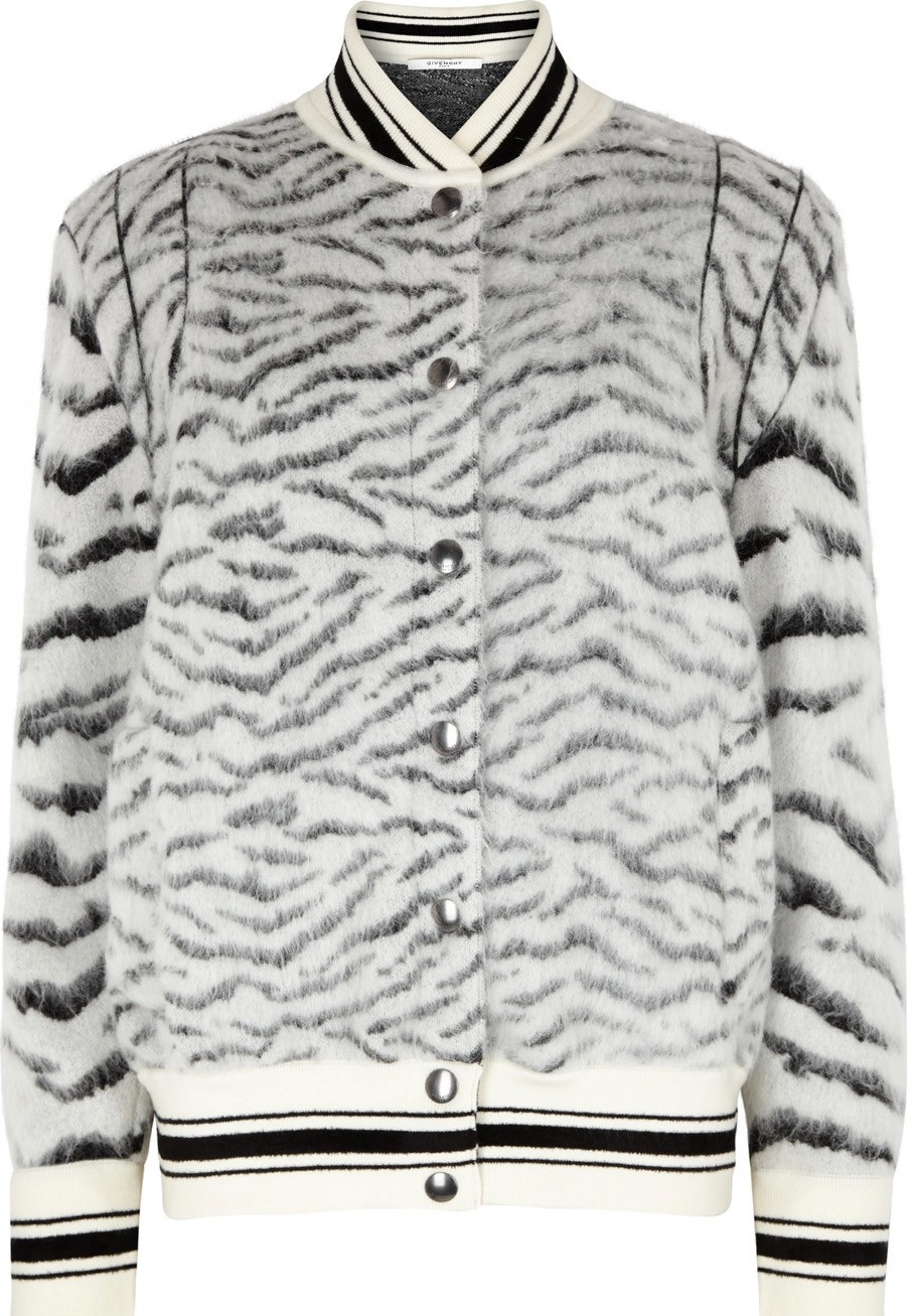 Givenchy Mohair-blend knitted bomber jacket