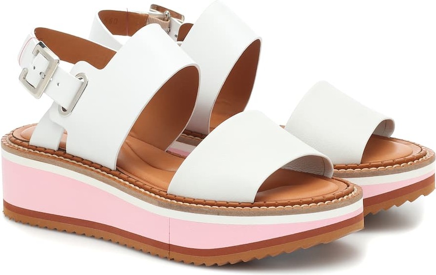 Robert Clergerie Fleur leather platform sandals