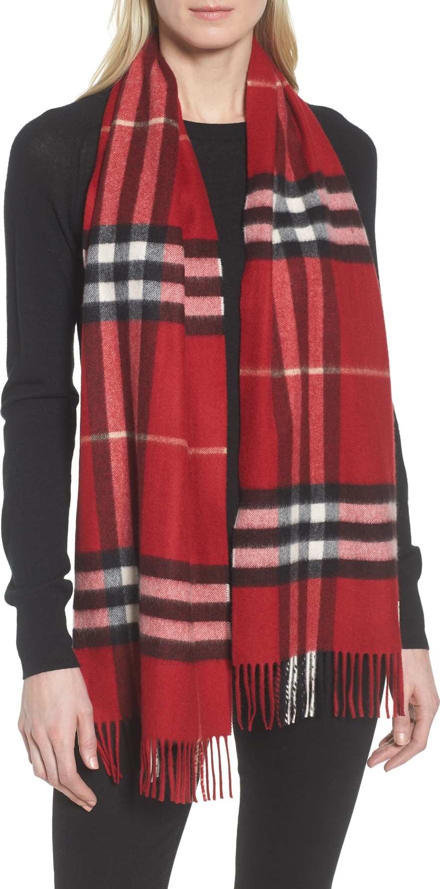 Burberry London England Giant Check Cashmere Scarf