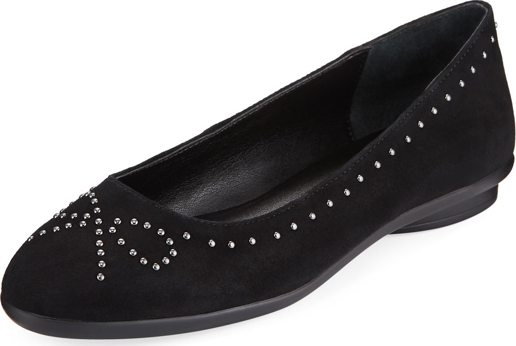 Donald J Pliner Markie Bow-Studded Suede Ballet Flats