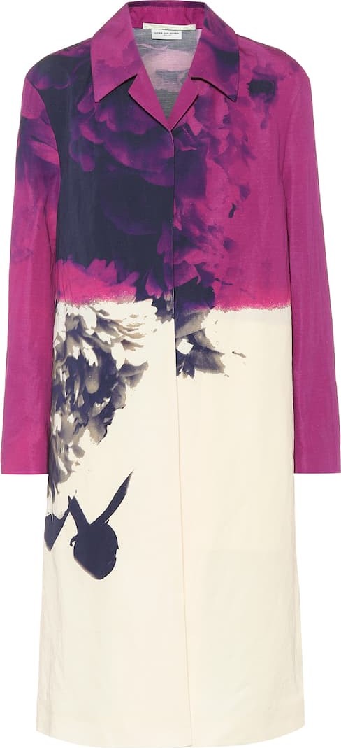 Dries Van Noten Printed cotton and linen coat