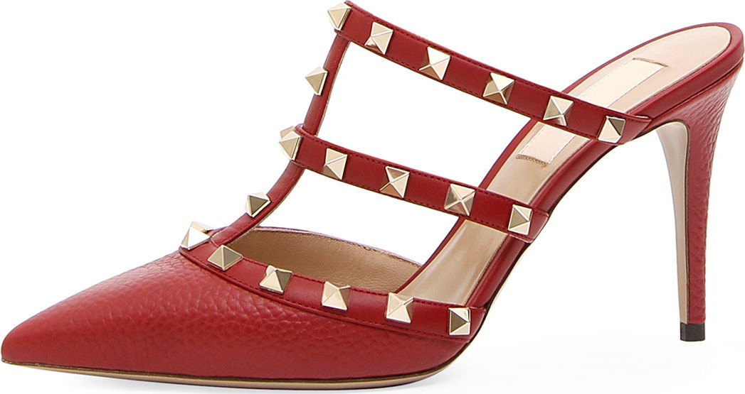 Valentino Rockstud Leather Mule Slide