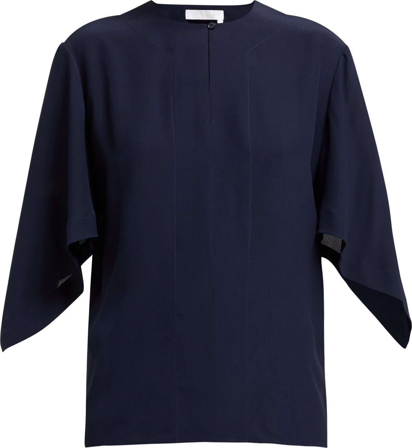 Chloe Drape-sleeved silk blouse