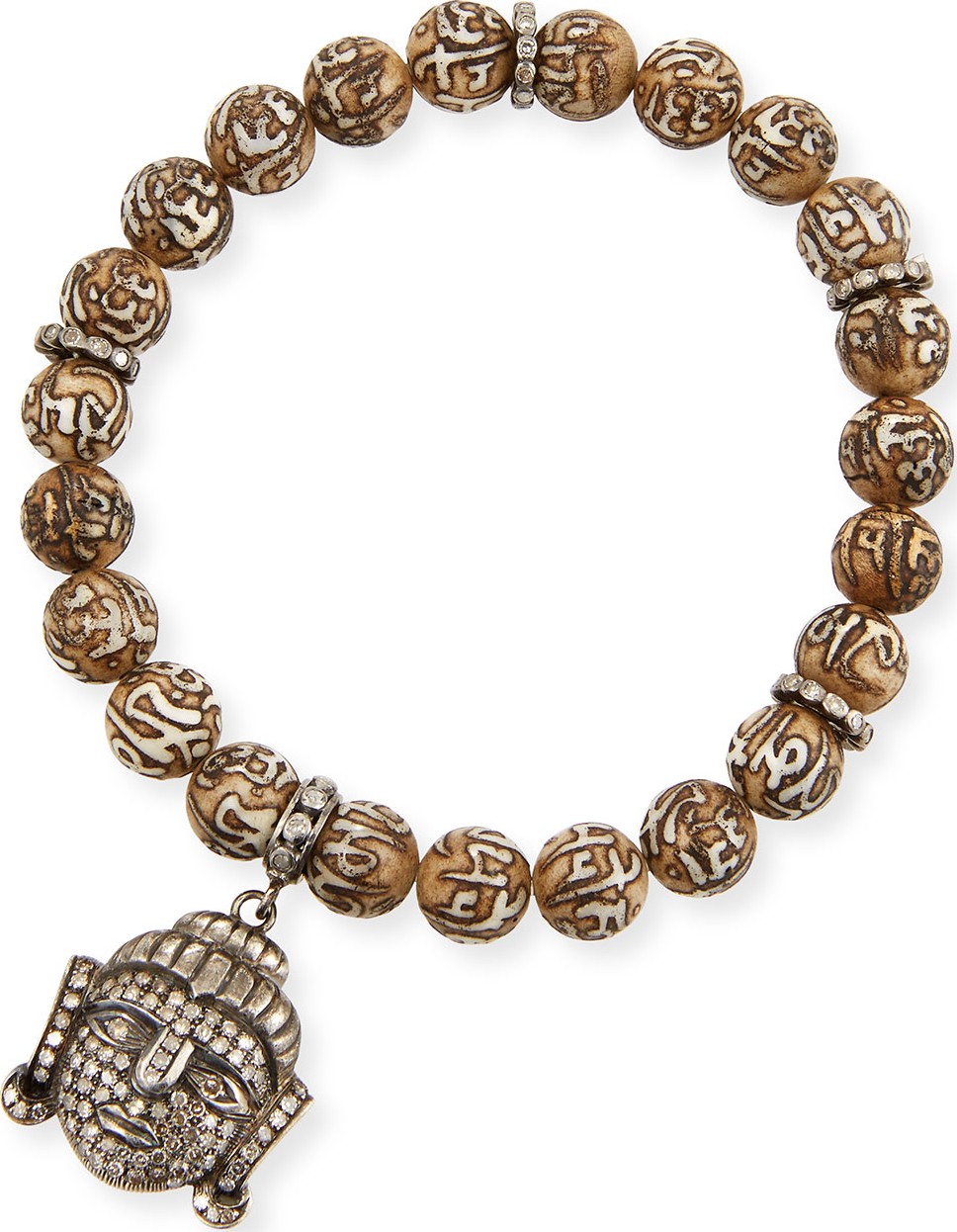 Loree Rodkin Diamond Buddha Mantra Stretch Bracelet