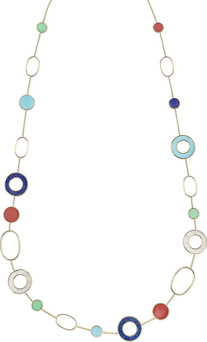 IPPOLITA 18K Polished Rock Candy Mixed-Link & Slice Necklace in Riviera Sky