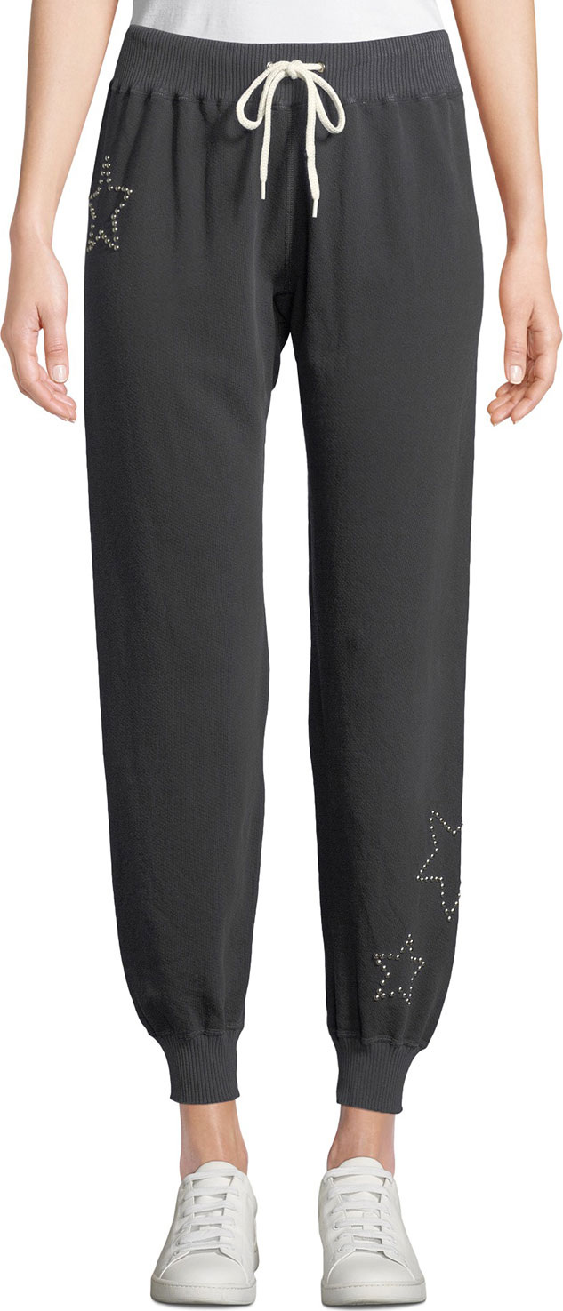 MONROW Studded Drawstring Jogger Sweatpants