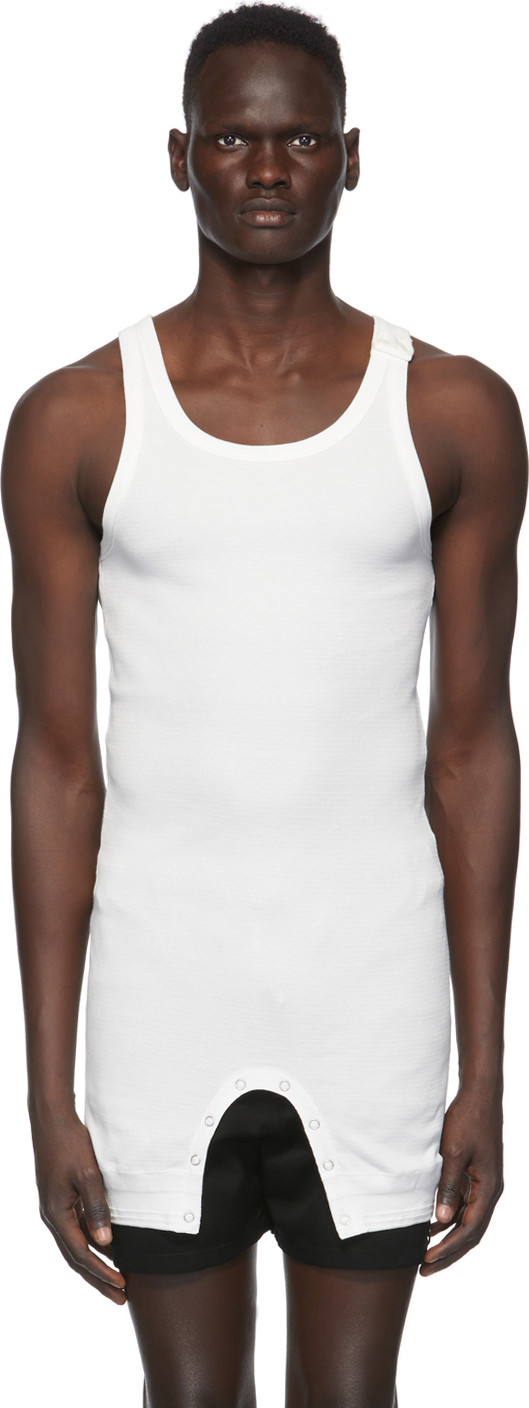 Takahiromiyashita The Soloist - White Short Tank Top