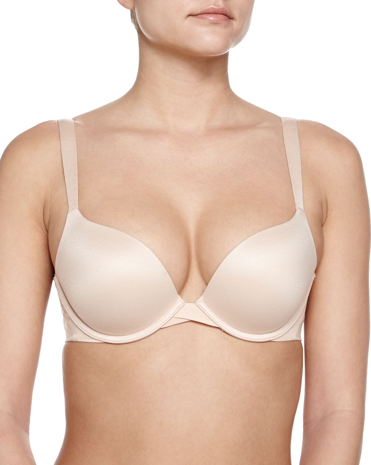 SPANX Pillow Cup Signature Push-Up Plunge Bra, Soft Nude