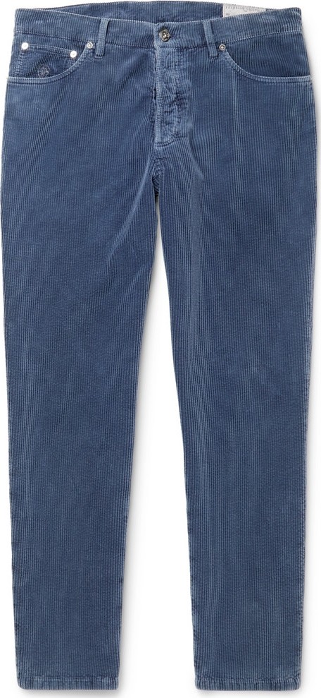Brunello Cucinelli Slim-Fit Tapered Cotton-Corduroy Trousers