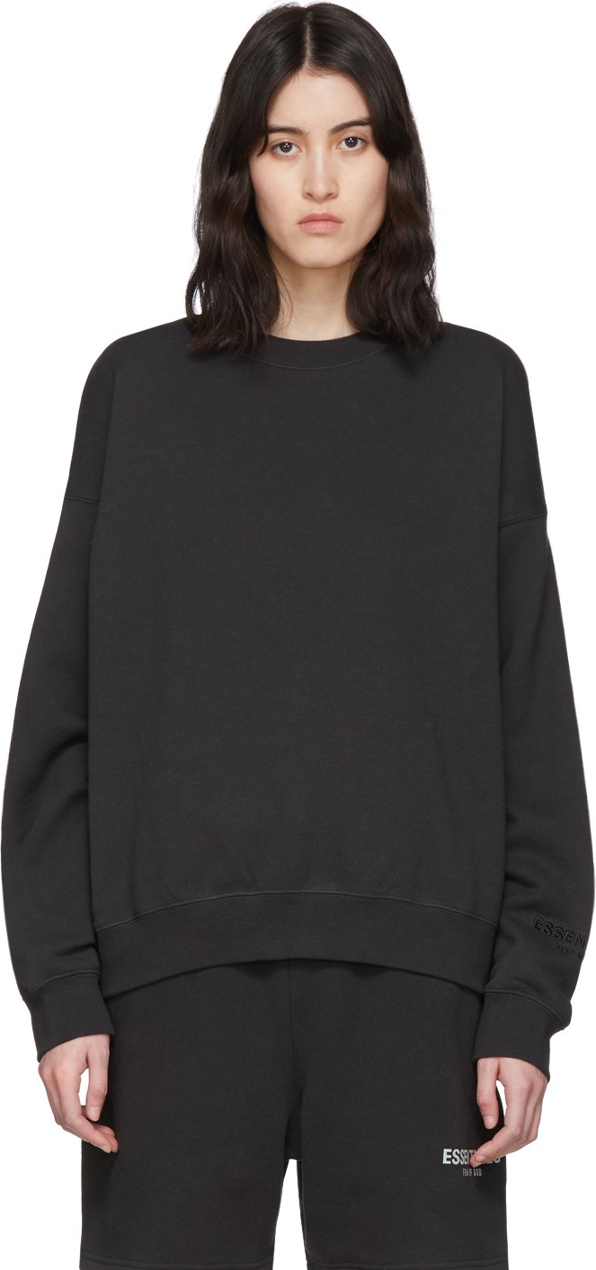 Essentials Black Fleece Reflective Sweatshirt
