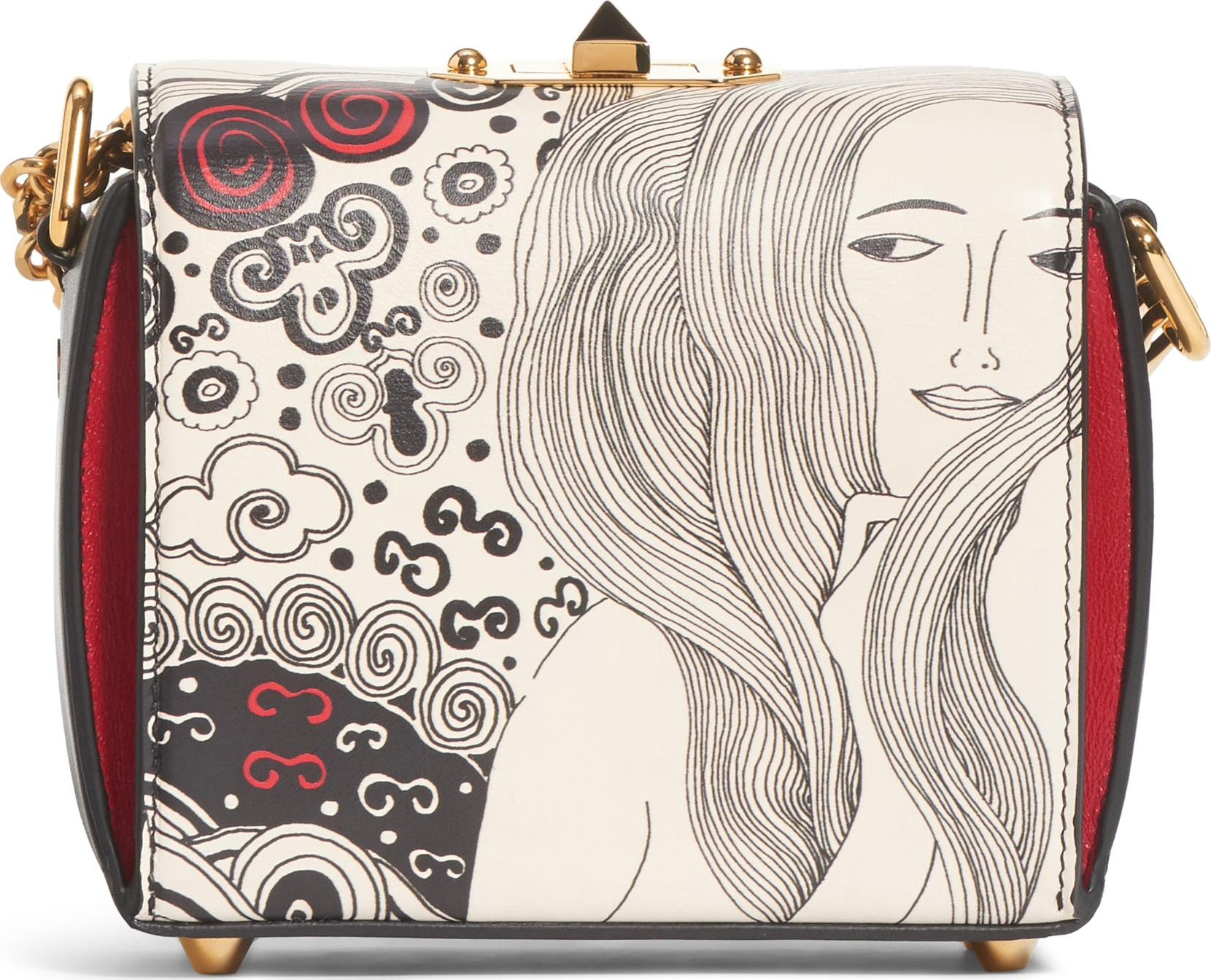 Alexander McQueen Box Bag 16 Eve Print Leather Shoulder Bag