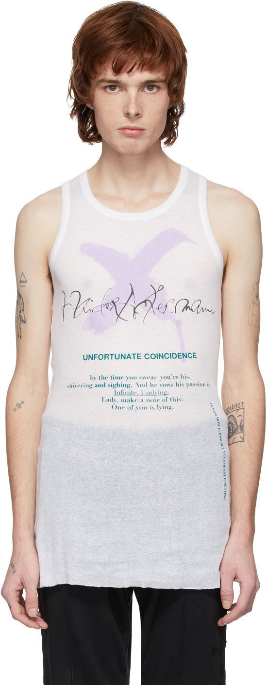 Haider Ackermann Off-White Graphic Tank Top