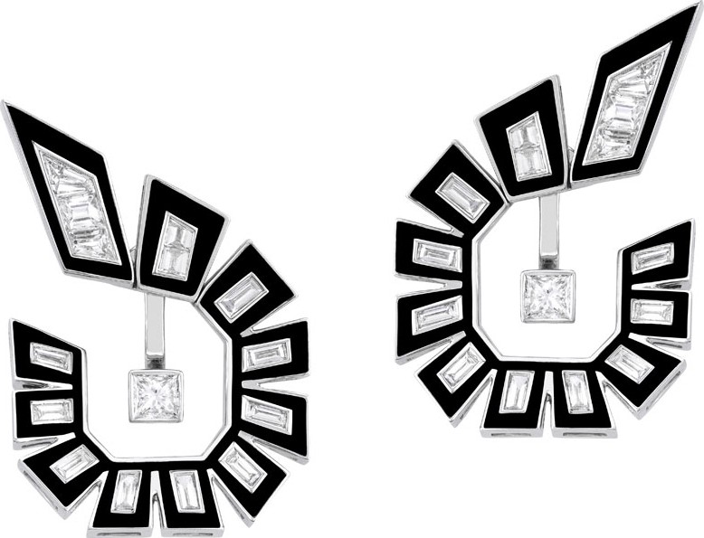 Stephen Webster 18k White Gold Diamond Front-Facing Hoop Earrings