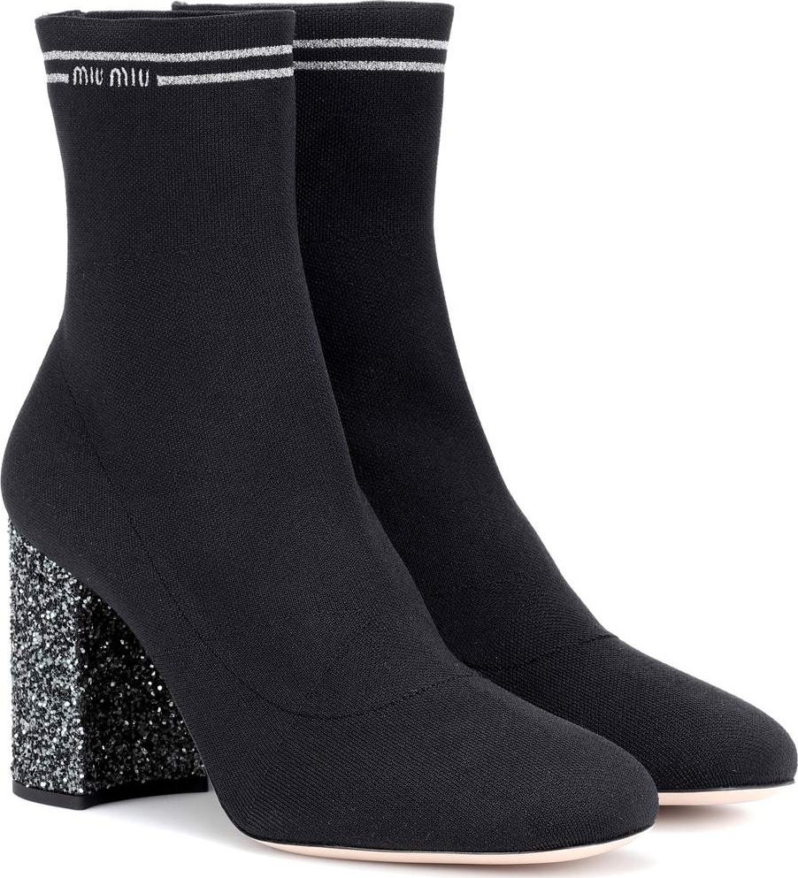 Miu Miu Stretch-knit ankle boots