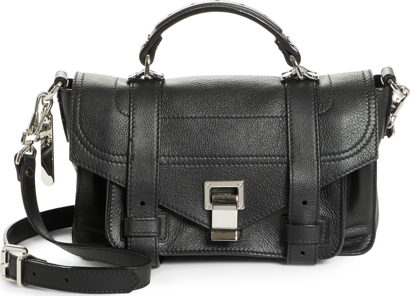 Proenza Schouler Tiny PS1 Grainy Leather Satchel