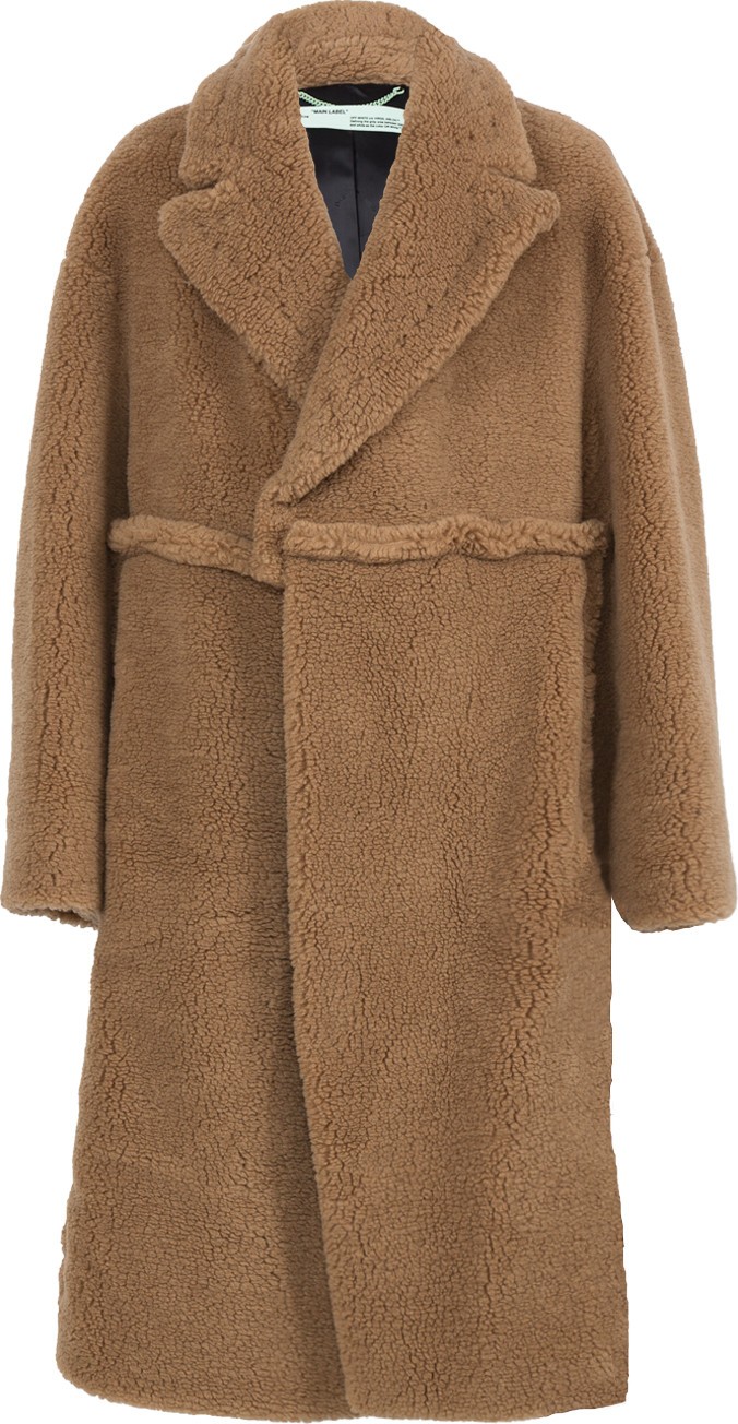Off White oversized camel hair coat