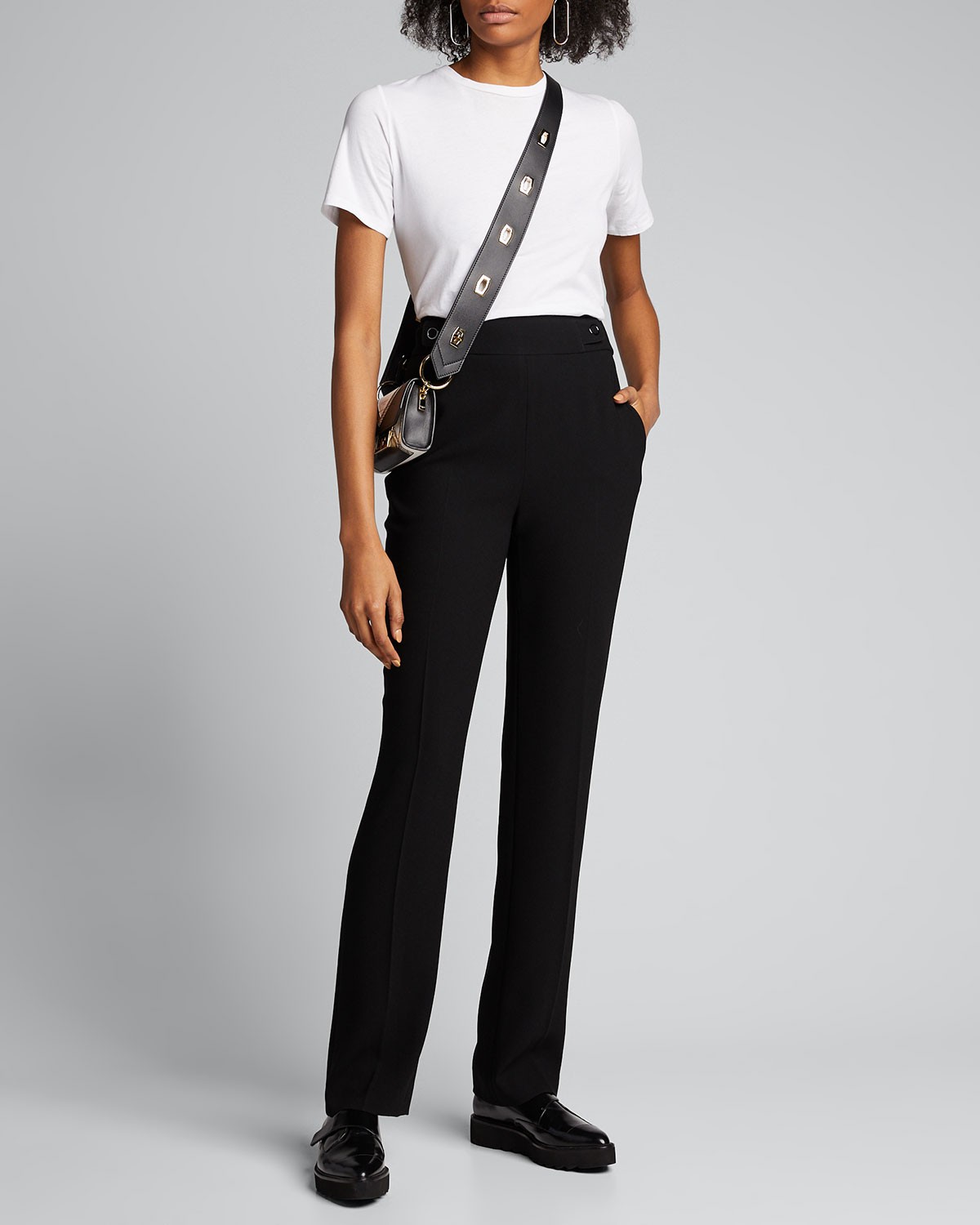 Elie Tahari Poppy Straight-Leg Crepe Pants