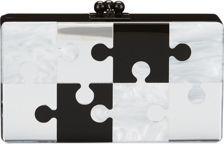 Edie Parker Jean Pop Resin Clutch Bag, Black