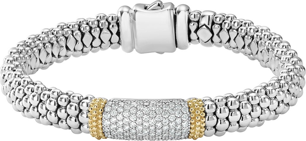 LAGOS Diamond Lux Caviar Single Station Bracelet, 1.1tcw