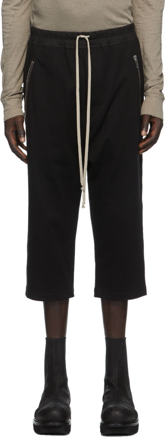 Rick Owens - Black Jersey Cropped Drawstring Lounge Pants