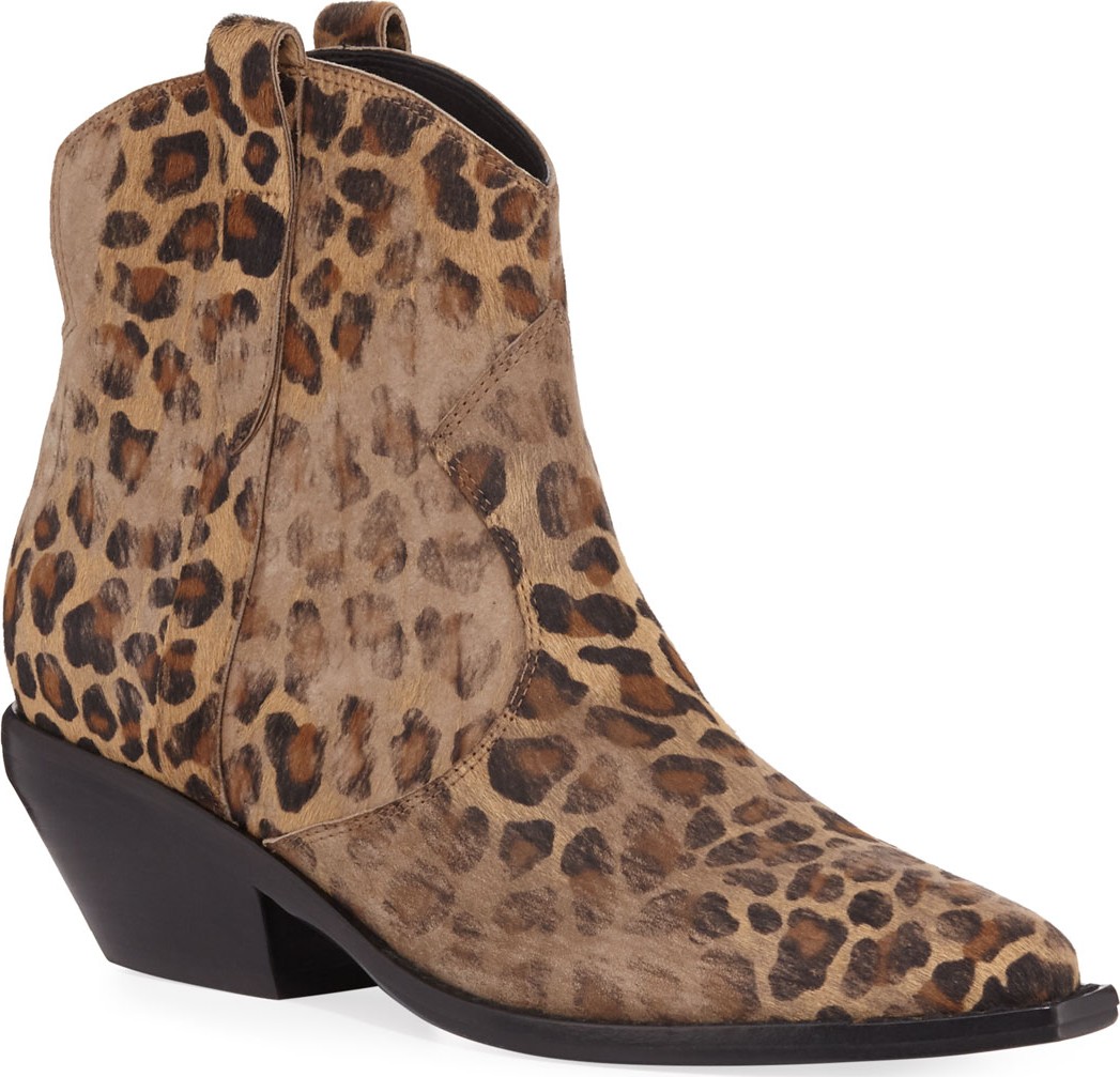 Sigerson Morrison Tacyly Distressed Leopard Booties