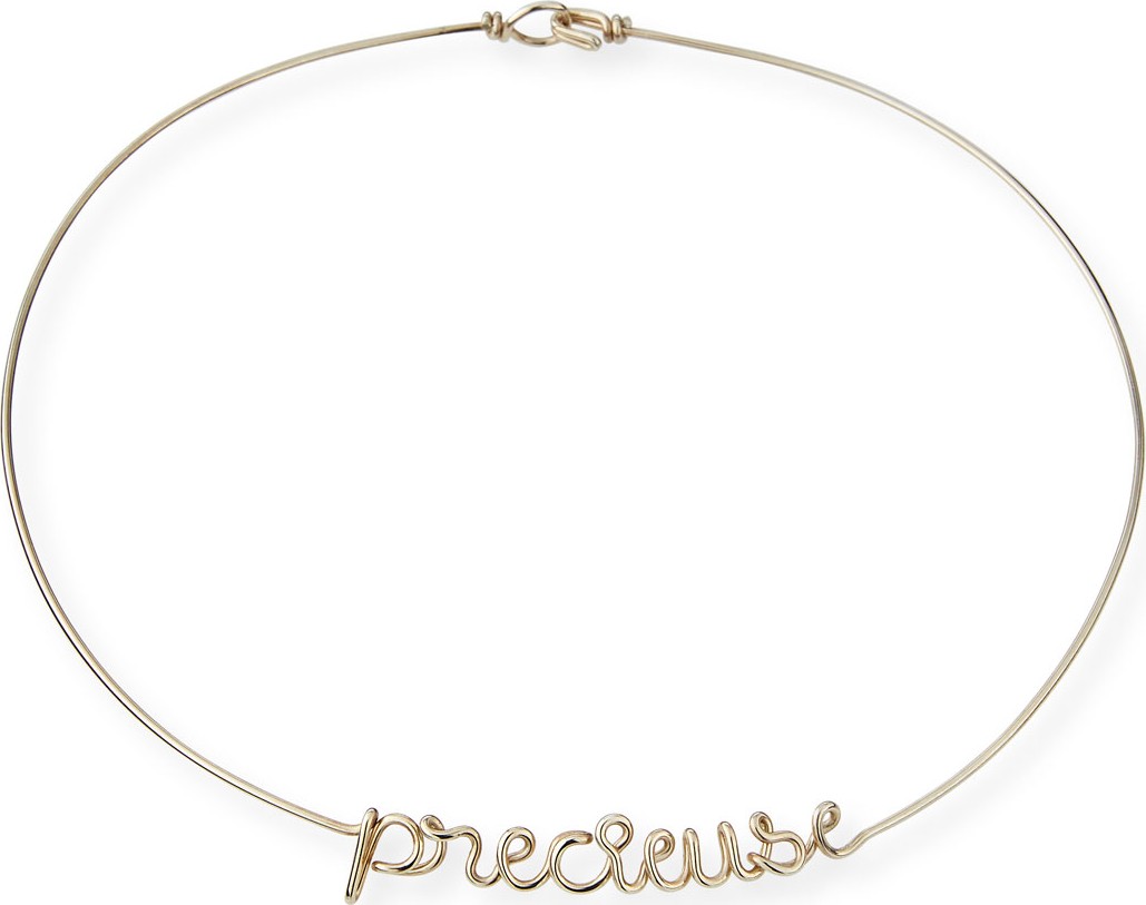 Atelier Paulin Personalized 6-Letter Wire Necklace, Silver