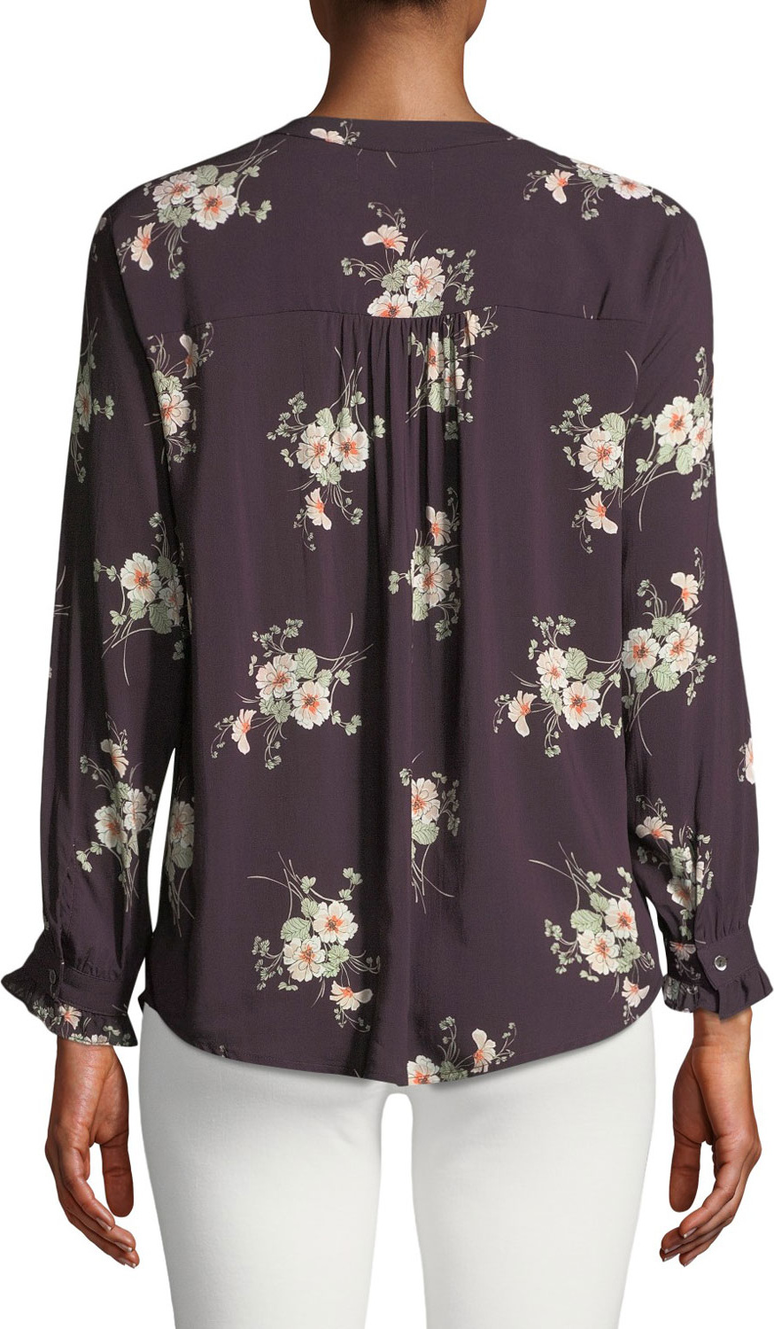 Velvet By Graham & Spencer Jazzy Floral-Print V-Neck Top
