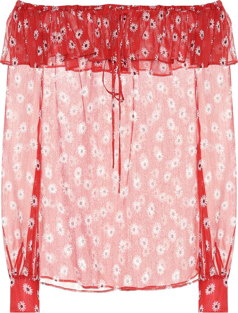 Miu Miu Silk off-the-shoulder top