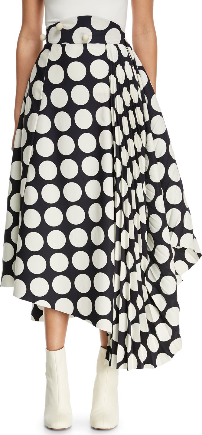 A.W.A.K.E Giant Polka-Dot Skirt with Pleated Detail