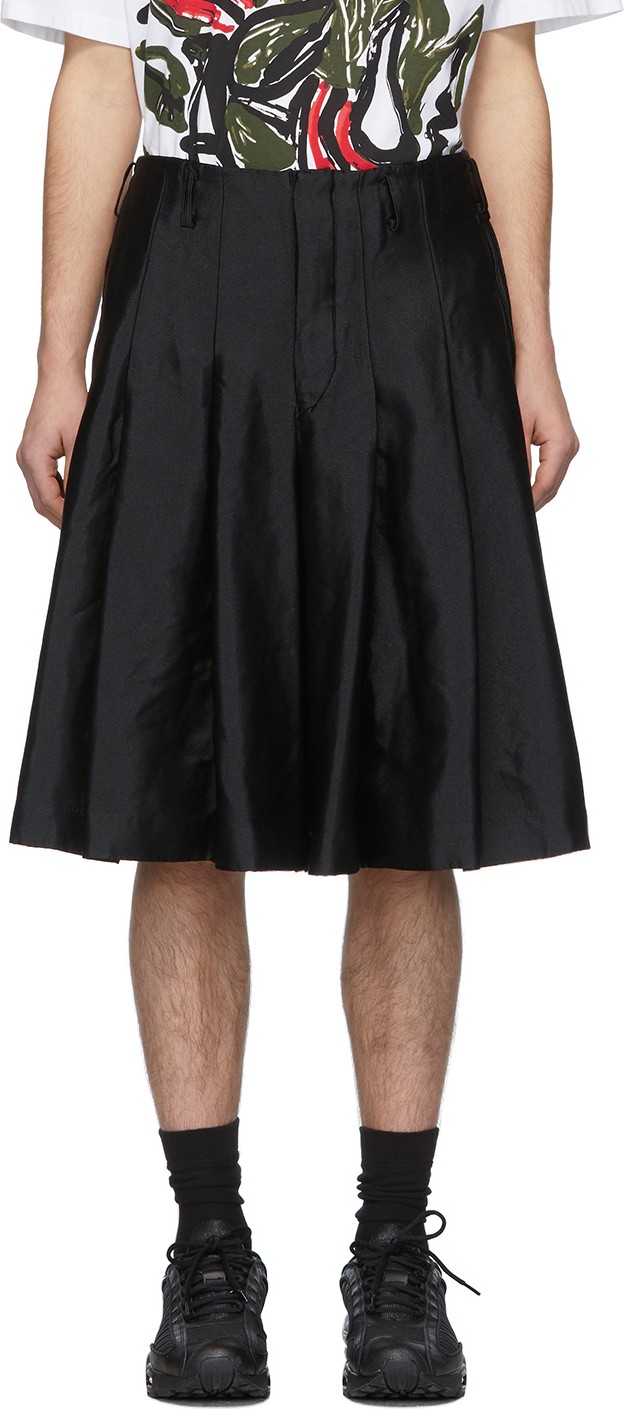 Comme Des Garçons Homme Plus Black Garment-Treated Pleated Shorts