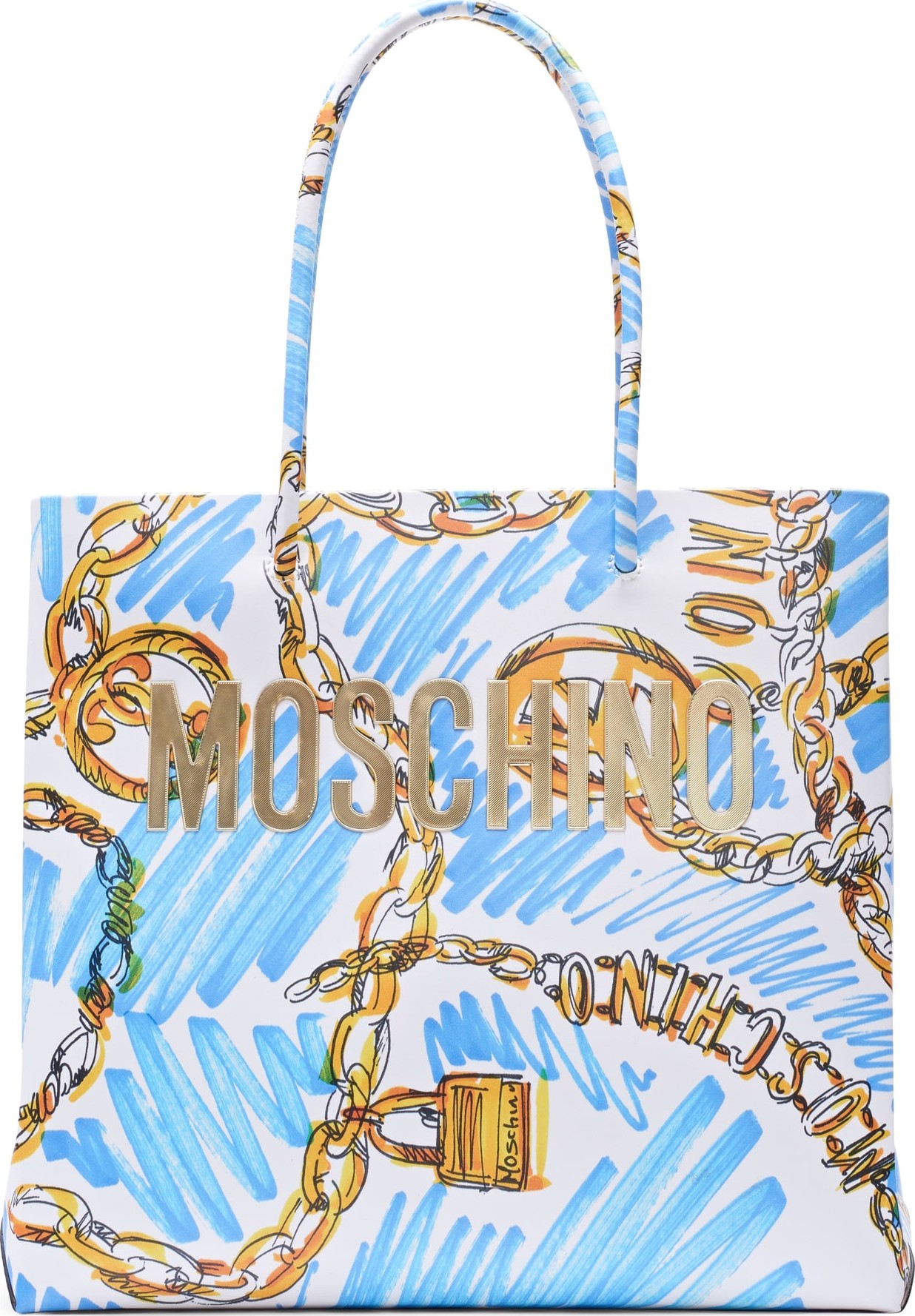Moschino Medium Chain Scribble Tote