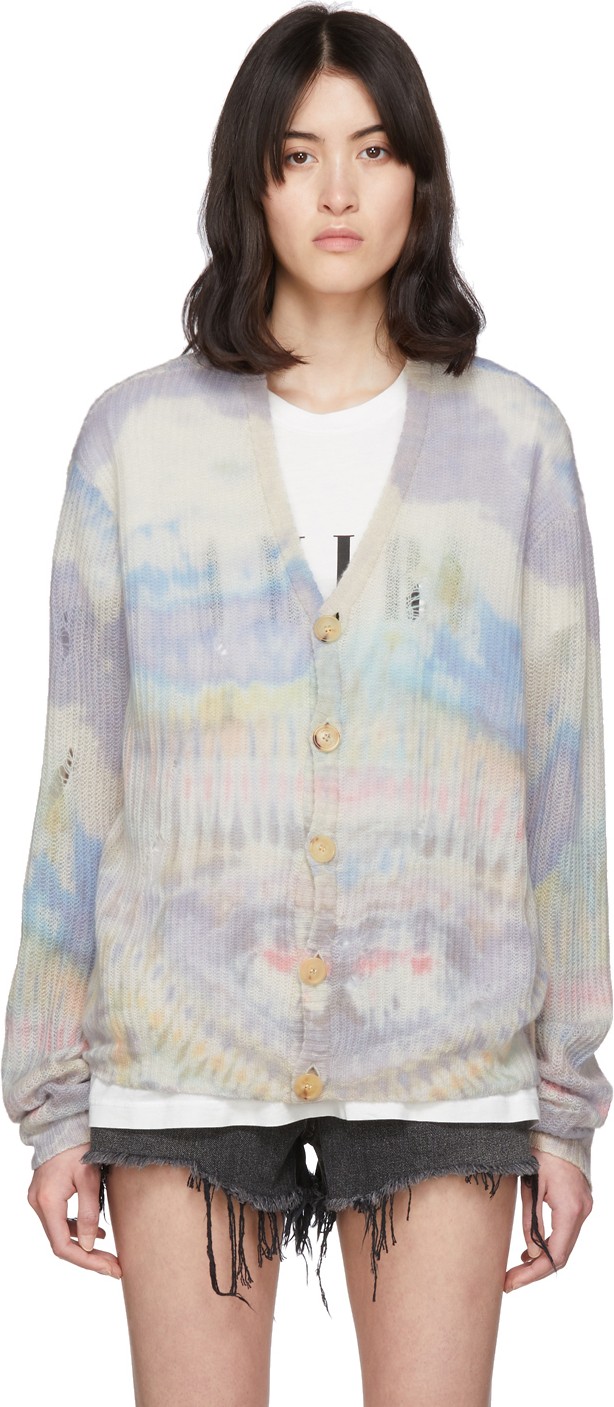 Amiri Multicolor Tie-Dye Cashmere Cardigan