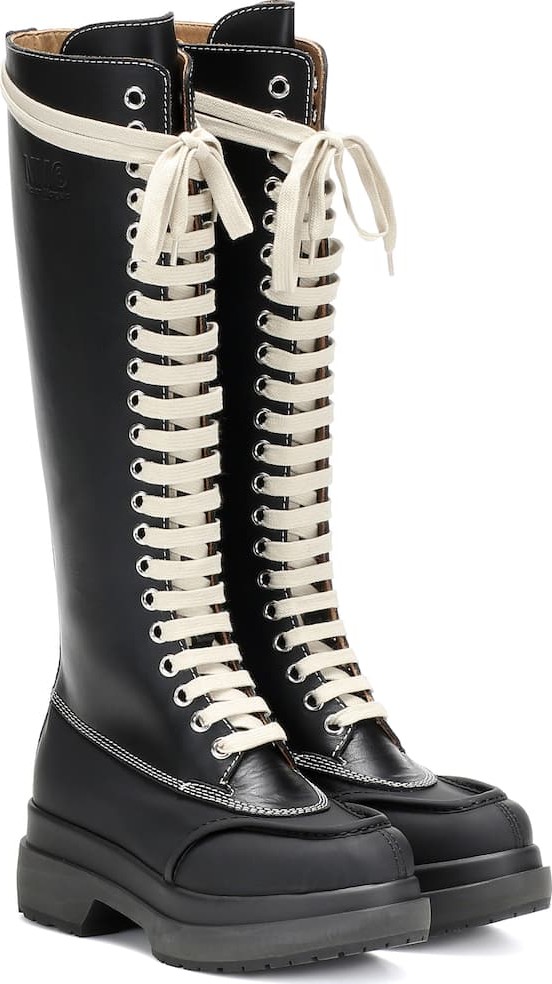 MM6 Maison Margiela Knee-high leather boots