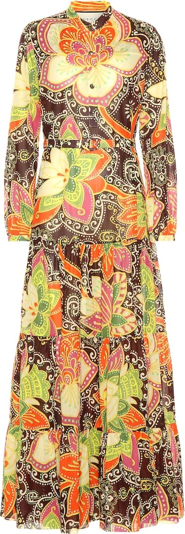 Gucci Printed cotton maxi dress