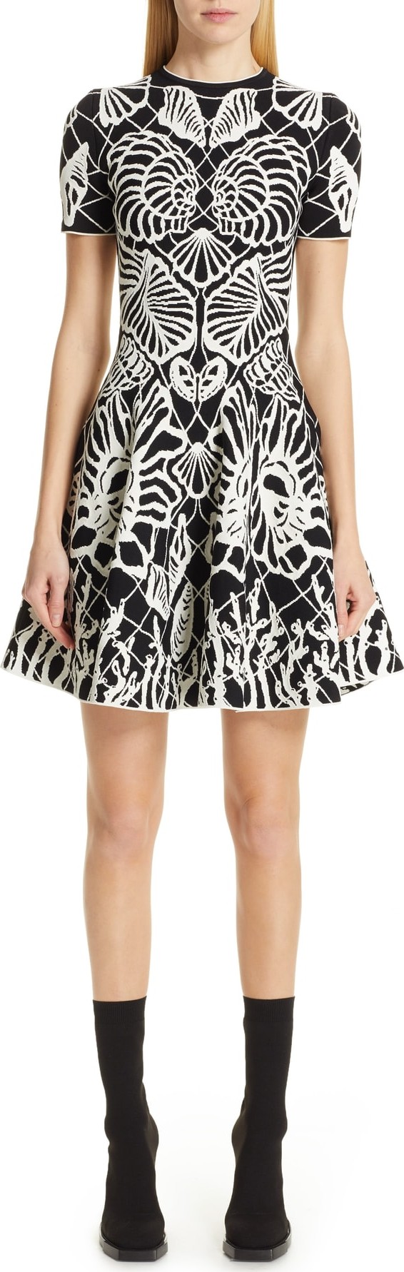 Alexander McQueen Wave Jacquard Minidress