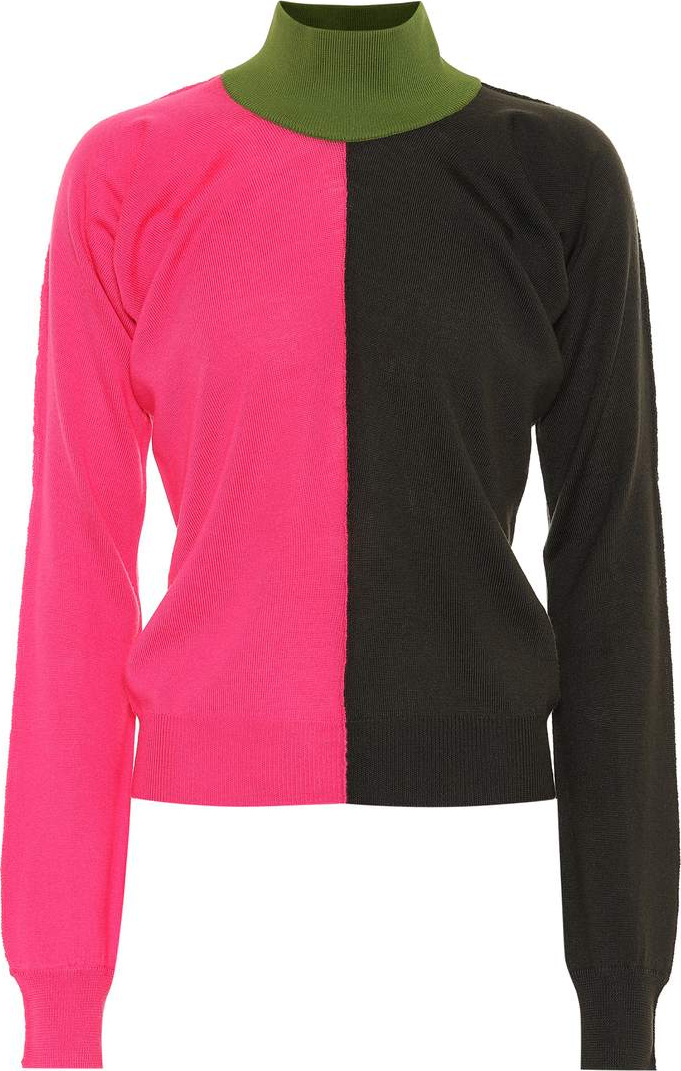 Marni Colorblock turtleneck wool sweater