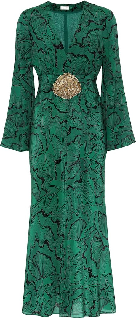 RIXO LONDON Indra embellished silk midi dress