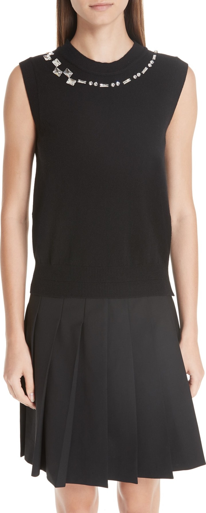 MARC JACOBS Crystal Neck Wool & Cashmere Sweater