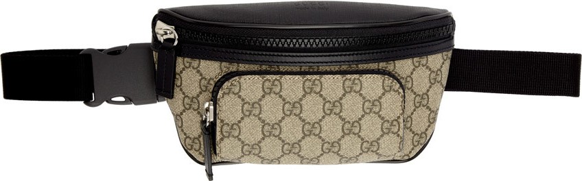 Gucci Beige & Black GG Supreme Belt Bag
