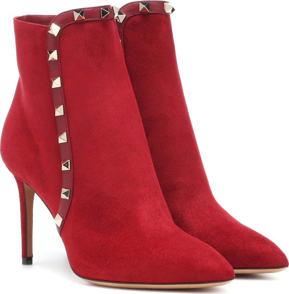 Valentino Valentino Garavani Rockstud suede ankle boots