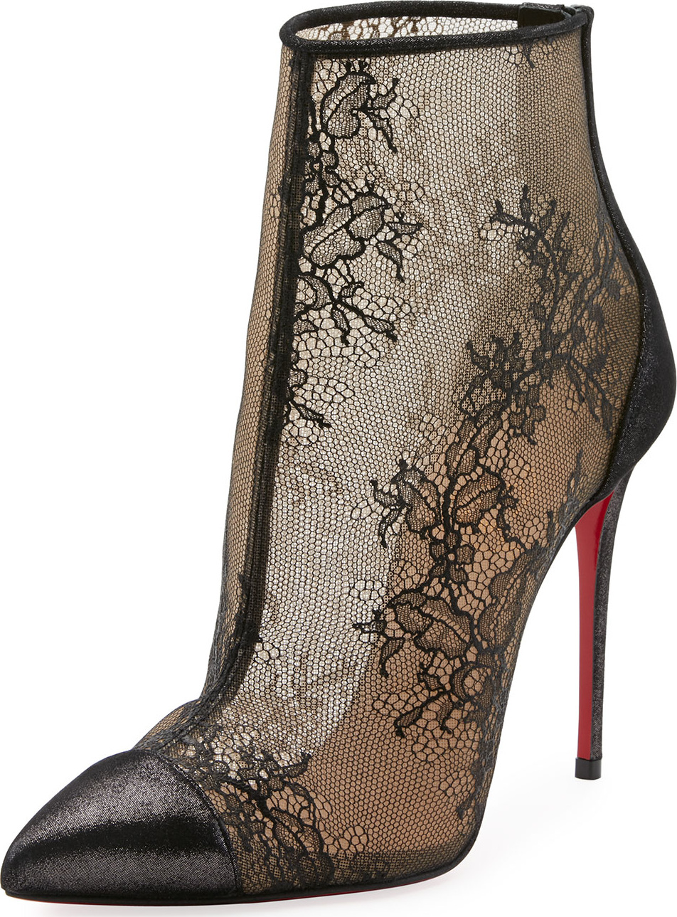 Christian Louboutin Gipsybootie Lace Red Sole Ankle Boot