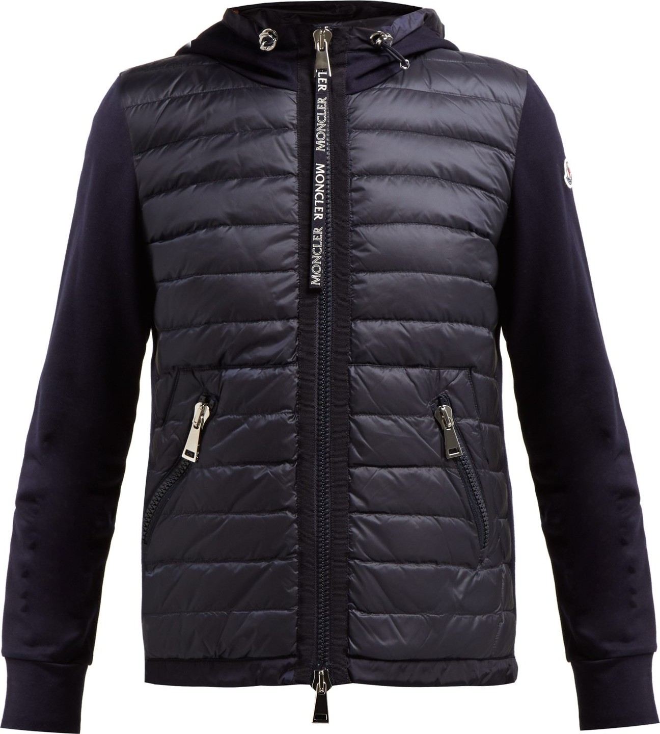 Moncler Quilted-down and cotton-jersey jacket