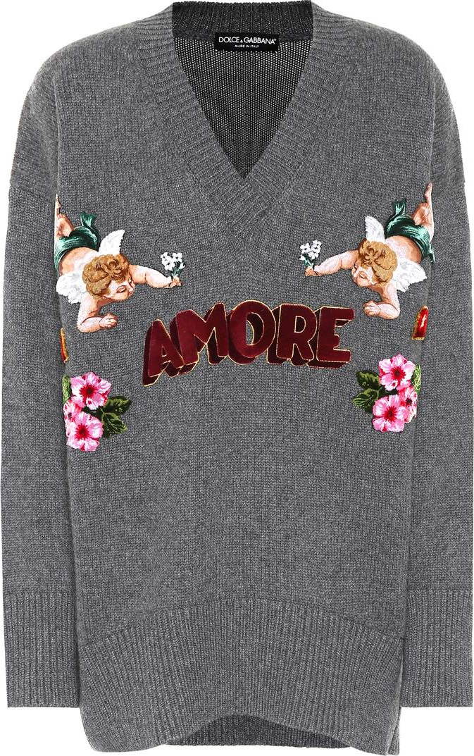 Dolce & Gabbana Appliqué cashmere sweater