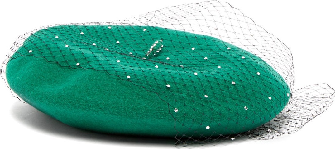Benoît Missolin Swarovski crystal-embellished wool beret