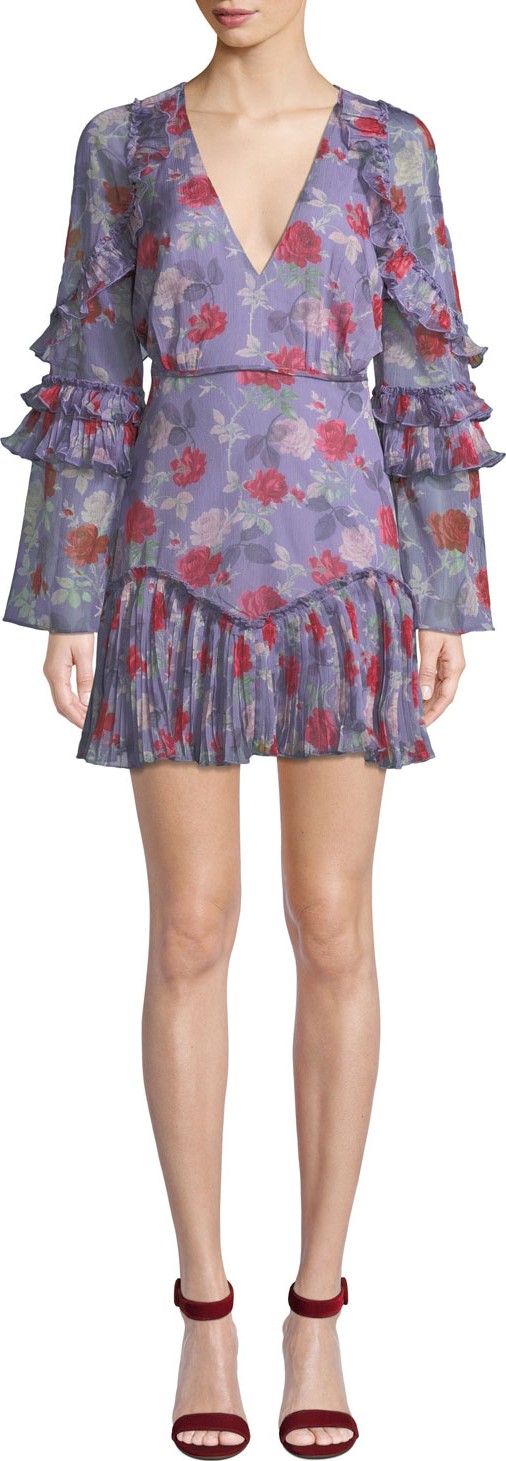 Talulah Femme Floral-Print Flounce Mini Dress