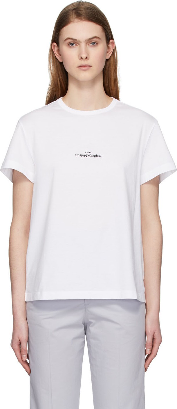 Maison Margiela White Mako Cotton Small Logo T-Shirt