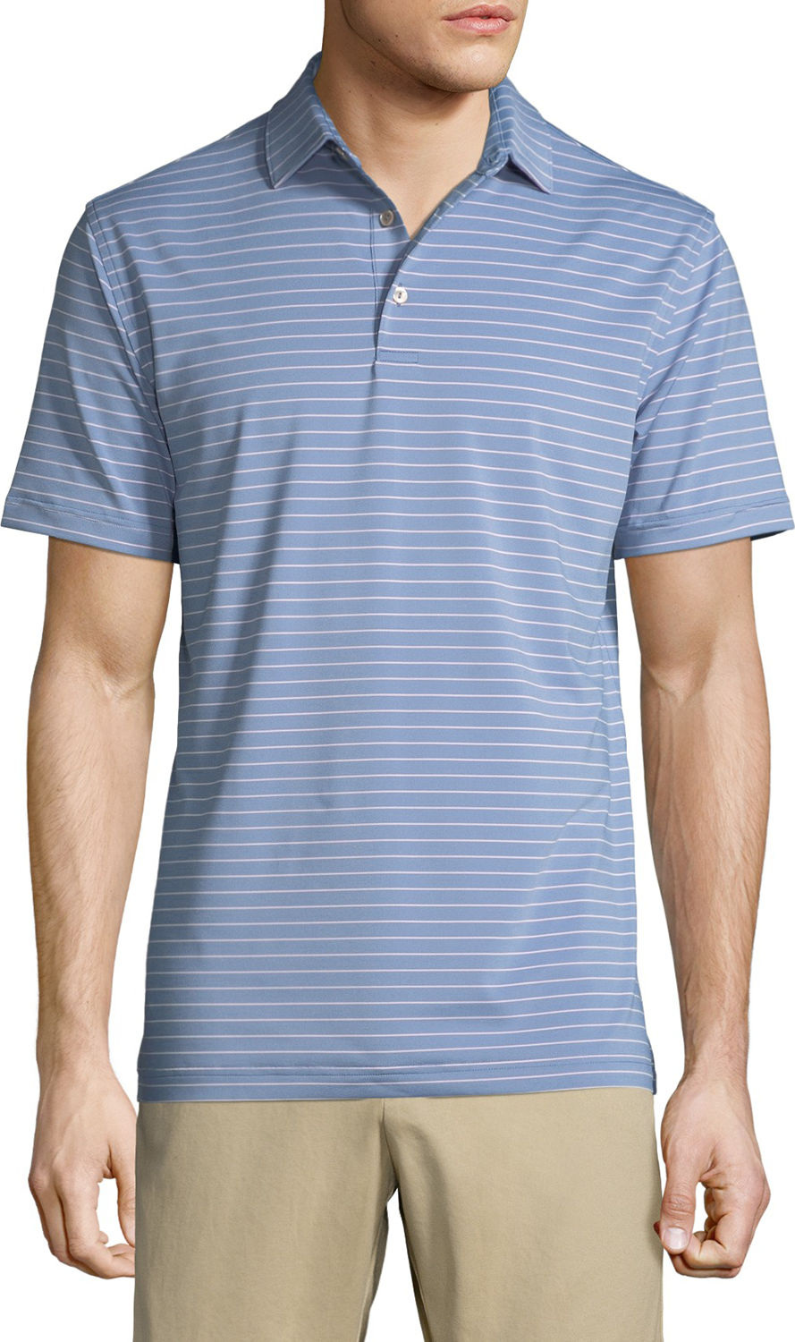 Peter Millar Men's Halifax Striped Jersey Polo Shirt