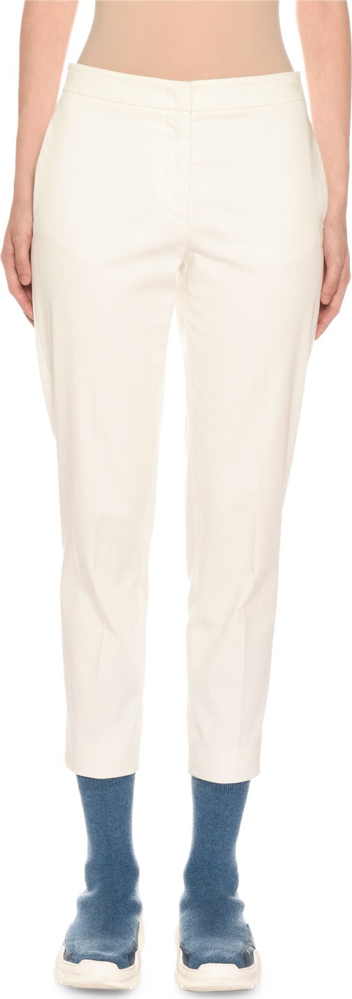 Agnona Cotton Crepe Slim Tapered-Leg Trousers